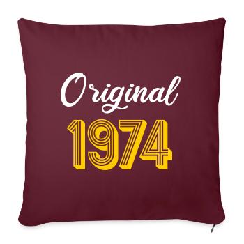 1974 né Né 1974 Cadeau Anniversaire - Housse de coussin décorative 45 x 45 cm - bordeaux - Devant