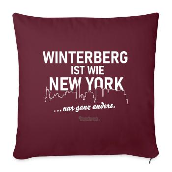 Winterberg - Sofakissenbezug 45 x 45 cm - Burgunderrot - Vorne