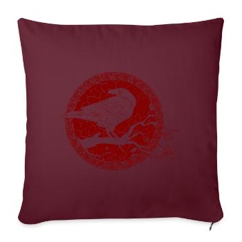 Viking Raabe - Gothique celtique nordique - Housse de coussin décorative 45 x 45 cm - bordeaux - Devant