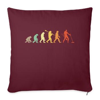 Evolution Chasseur De Trésor Détecteur De Métaux - Housse de coussin décorative 45 x 45 cm - bordeaux - Devant