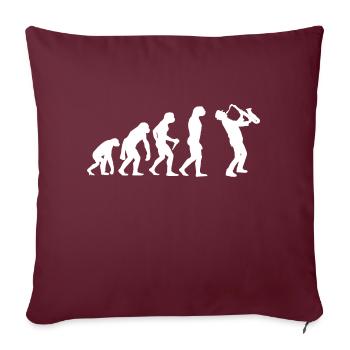 Evolution Saxophon Sax Herren Jungen Saxophonist - Sofakissenbezug 45 x 45 cm - Burgunderrot - Vorne