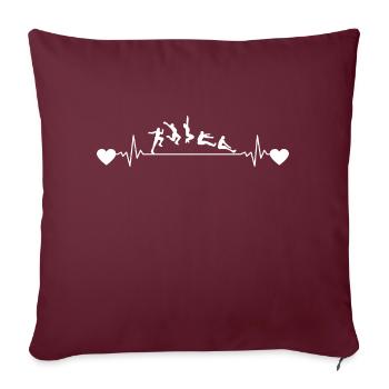 Instructeur de saut en longueur ECG saut en longueur Triple saut - Housse de coussin décorative 45 x 45 cm - bordeaux - Devant