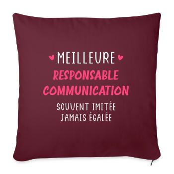 Meilleure responsable communication jamais égalée - Housse de coussin décorative 45 x 45 cm - bordeaux - Devant