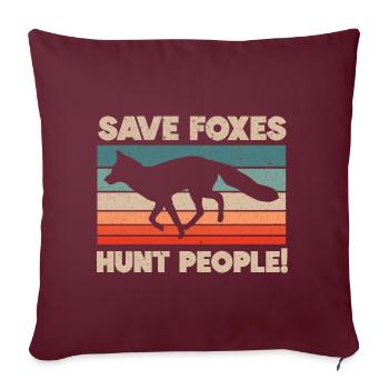 Les renards chassent les gens Animaux sauvages Renard Renard - Housse de coussin décorative 45 x 45 cm - bordeaux - Devant