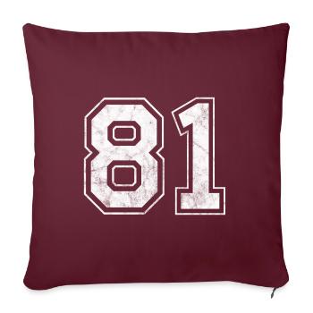 Numéro 81 - Housse de coussin décorative 45 x 45 cm - bordeaux - Devant