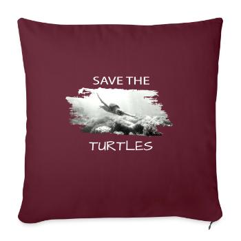 save the turtles - Sofakissenbezug 45 x 45 cm - Burgunderrot - Vorne