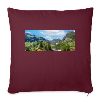 Geiranger panorama Storseterfossen Norwegen - Sofakissenbezug 45 x 45 cm - Burgunderrot - Vorne