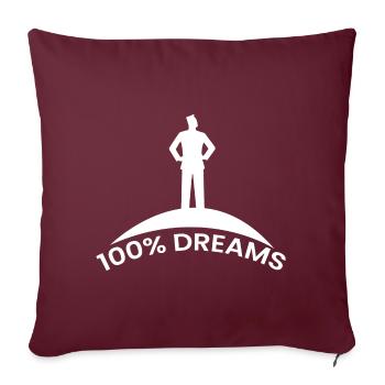 100% rêves - Housse de coussin décorative 45 x 45 cm - bordeaux - Devant