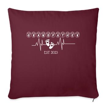 Grand-père EST 2003 Heartbeat - Housse de coussin décorative 45 x 45 cm - bordeaux - Devant