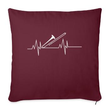 Trombone Heartbeat - Housse de coussin décorative 45 x 45 cm - bordeaux - Devant