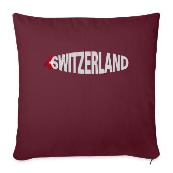 SWITZERLAND CLAIM Wulst mit Wappen hälftig - Sofakissenbezug 45 x 45 cm - Burgunderrot - Vorne