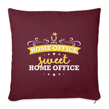 Bureau à domicile doux Bureau à domicile Travail Travail Humour - Housse de coussin décorative 45 x 45 cm - bordeaux - Devant