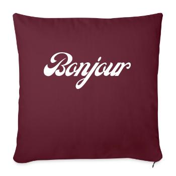 Bonjour idée cadeau - Housse de coussin décorative 45 x 45 cm - bordeaux - Devant