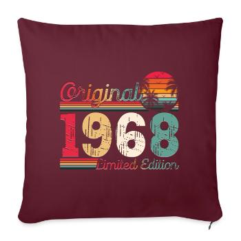 Né en 1968 55ème anniversaire Cadeau homme / femme - Housse de coussin décorative 45 x 45 cm - bordeaux - Devant