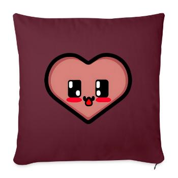 Drôle de cœur de joueur - Housse de coussin décorative 45 x 45 cm - bordeaux - Devant
