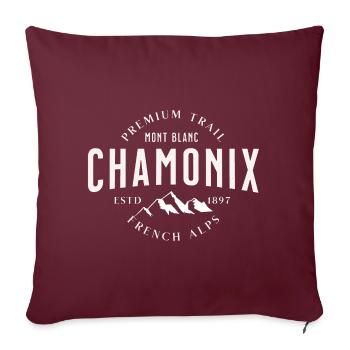 Chamonix Premium Trail Mont Blanc coul - Housse de coussin décorative 45 x 45 cm - bordeaux - Devant