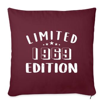 Anniversaire 1969 Edition Limitée 1969 - Housse de coussin décorative 45 x 45 cm - bordeaux - Devant