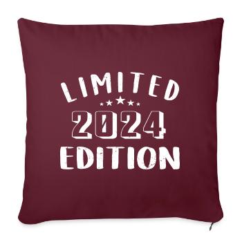 Anniversaire 2024 Edition Limitée 2024 - Housse de coussin décorative 45 x 45 cm - bordeaux - Devant