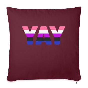 YAY genderfluid - Housse de coussin décorative 45 x 45 cm - bordeaux - Devant