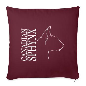 Profil Sphynx Canadien Chats Chat Wilsigns - Housse de coussin décorative 45 x 45 cm - bordeaux - Devant