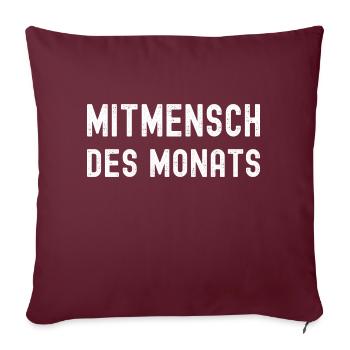 Mitmensch des Monats - Auszeichnung Lustig - Sofakissenbezug 45 x 45 cm - Burgunderrot - Vorne