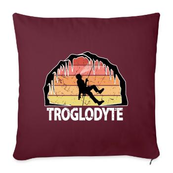 Troglodyte Funny Caving - Höhlenforschung - Sofakissenbezug 45 x 45 cm - Burgunderrot - Vorne