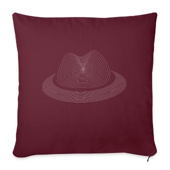 Hut Fedora Linie - Sofakissenbezug 45 x 45 cm - Burgunderrot - Vorne
