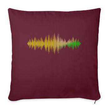 Sound Waves Music Wave Vintage Retro DJ Heart Disc - Sofa pillowcase 17,3'' x 17,3'' (45 x 45 cm) - burgundy - Front