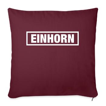 Einhorn Rahmen weiss big - Sofakissenbezug 45 x 45 cm - Burgunderrot - Vorne