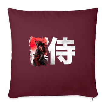 Kanji japonais SAMURAI - Chemise Anime - Housse de coussin décorative 45 x 45 cm - bordeaux - Devant