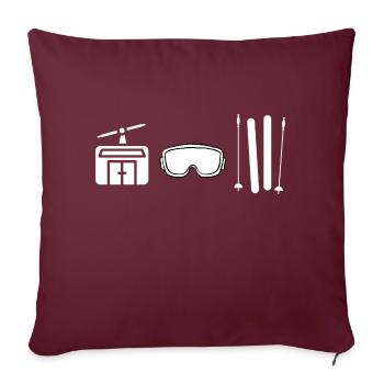 Skilift Skibrille Ski - Sofakissenbezug 45 x 45 cm - Burgunderrot - Vorne