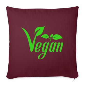 Végétalien avec les feuilles pour le végétal végétalien - Housse de coussin décorative 45 x 45 cm - bordeaux - Devant