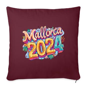 Vacances colorées à Majorque 2024 - Housse de coussin décorative 45 x 45 cm - bordeaux - Devant