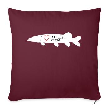 I Love Pike blanc - Housse de coussin décorative 45 x 45 cm - bordeaux - Devant