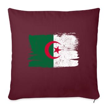 Drapeau de l’Algérie Bandiera Peace Vintage - Housse de coussin décorative 45 x 45 cm - bordeaux - Devant