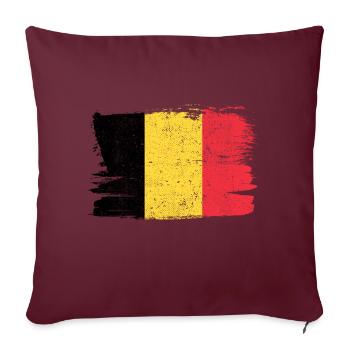 Belgien Flagge Flagge Frieden Vintage - Sofakissenbezug 45 x 45 cm - Burgunderrot - Vorne