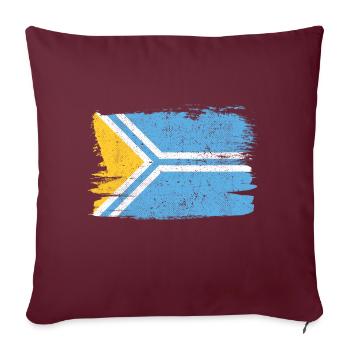 Tuva Bandiera Drapeau Paix Vintage - Housse de coussin décorative 45 x 45 cm - bordeaux - Devant