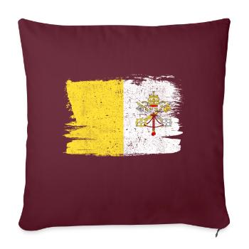 Cité du Vatican Bandiera Vaticano drapeau paix Vintage - Housse de coussin décorative 45 x 45 cm - bordeaux - Devant