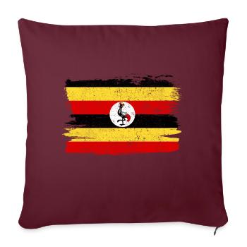Ouganda Bandiera drapeau paix Vintage - Housse de coussin décorative 45 x 45 cm - bordeaux - Devant