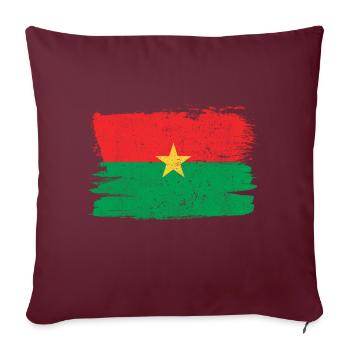 Burkina Faso Bandiera Drapeau Paix Vintage - Housse de coussin décorative 45 x 45 cm - bordeaux - Devant