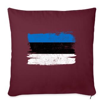 Drapeau de l’Estonie Drapeau de la paix Vintage - Housse de coussin décorative 45 x 45 cm - bordeaux - Devant