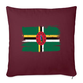 Drapeau de la Dominique Drapeau de la paix Vintage - Housse de coussin décorative 45 x 45 cm - bordeaux - Devant