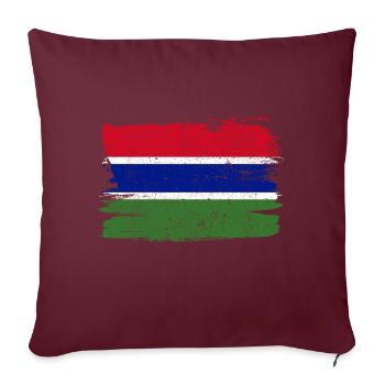 Gambia Flagge Flagge Frieden Vintage - Sofakissenbezug 45 x 45 cm - Burgunderrot - Vorne