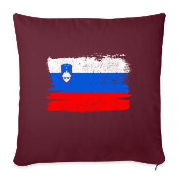 Drapeau de la Slovénie Drapeau de la paix Vintage - Housse de coussin décorative 45 x 45 cm - bordeaux - Devant