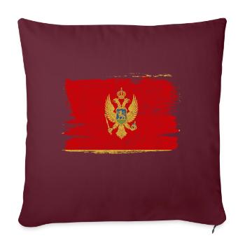 Montenegro Flagge Flagge Frieden Vintage - Sofakissenbezug 45 x 45 cm - Burgunderrot - Vorne