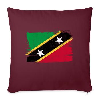 Saint-Kitts-et-Nevis Vintage drapeau drapeau paix - Housse de coussin décorative 45 x 45 cm - bordeaux - Devant