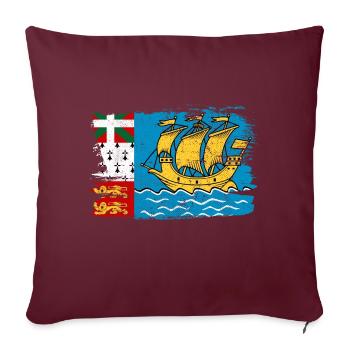 Saint Pierre Drapeau Drapeau Paix Vintage - Housse de coussin décorative 45 x 45 cm - bordeaux - Devant