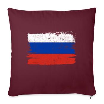 Drapeau de la Russie Drapeau de la paix Vintage - Housse de coussin décorative 45 x 45 cm - bordeaux - Devant