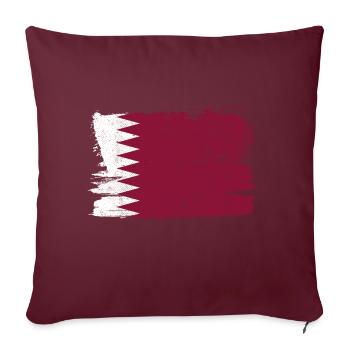 Qatar drapeau drapeau paix Vintage - Housse de coussin décorative 45 x 45 cm - bordeaux - Devant