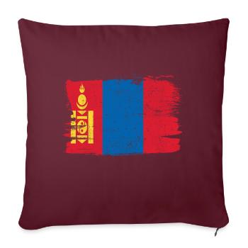Mongolei Flagge Flagge Frieden Vintage - Sofakissenbezug 45 x 45 cm - Burgunderrot - Vorne